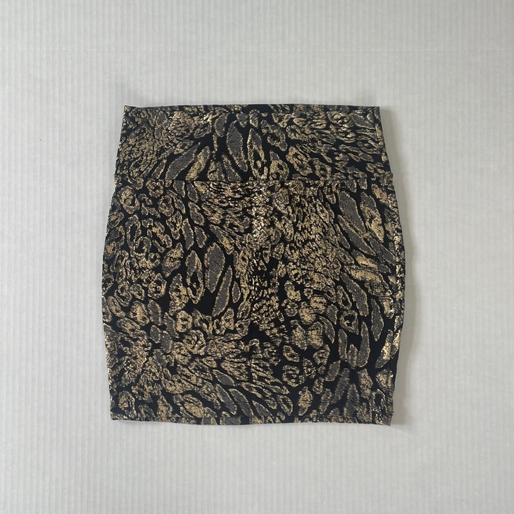 Decree gold leopard print mini skirt
